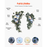 Artificial Wedding Arch Flowers Kit (Pack of 4) with 21Ft Wedding Arch Draping Fabric,Arch Flowers for Wedding Ceremony and Reception Backdrop Wedding Decoration (Blue & White)